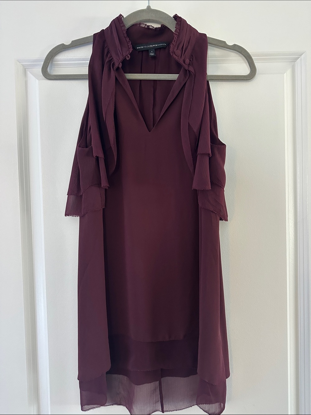 White House Black Market Burgundy Blouse
